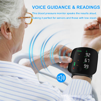 (Free Delivery)Rechargeable Wrist BP Monitor – Digital LED Display & Voice Broadcast