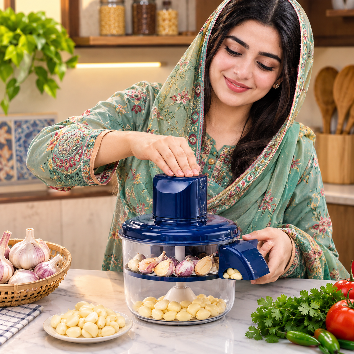 EasyPeel™ Electric Garlic & Grape Peeler – Automatic Kitchen Peeling Machine