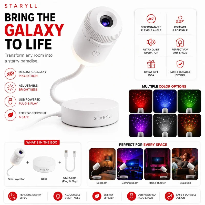 Galaxy Projection Lamp (White Colour)